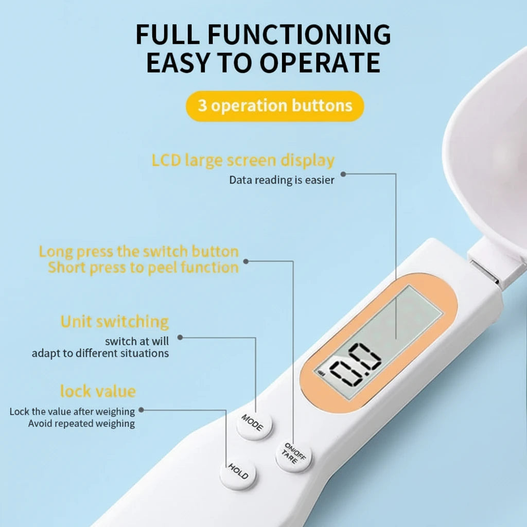 Electronic Weighing Spoon - Accuracy to the Near Gram (0,1-500g)