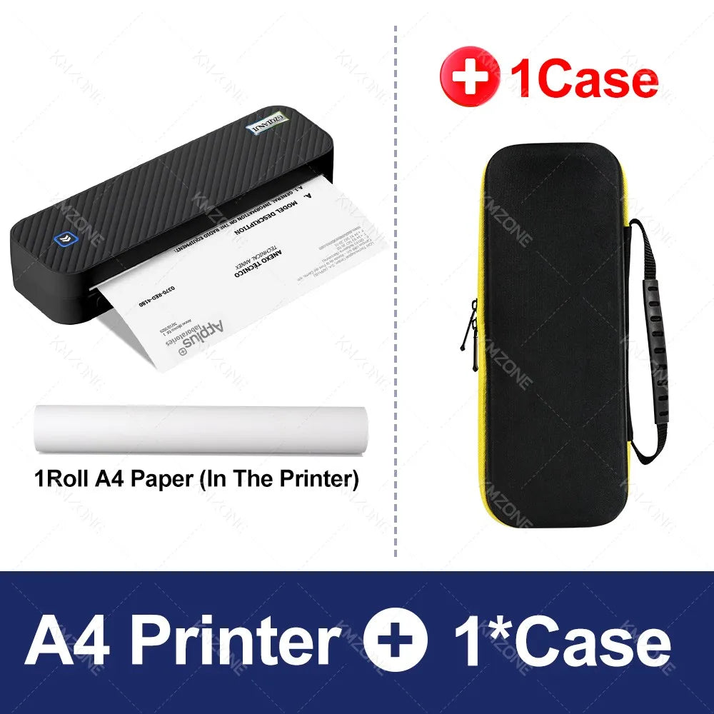 Portable Thermal Printer A4 Text or Photo Bluetooth PDF Document Printing Machine Folded Paper Rolls for Office Work